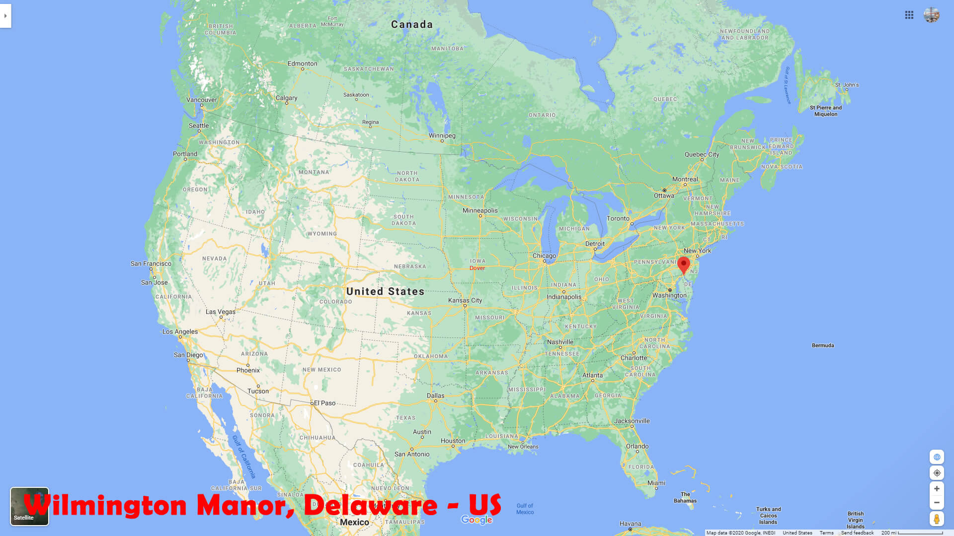 Wilmington Manor Location Map Delaware US